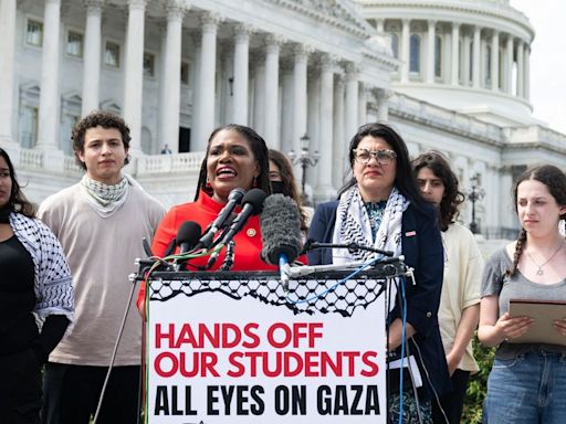 Democratic Reps. Cori Bush And Rashida Tlaib Speak Alongside Student Protesters