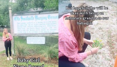 Mother who went to cemetery for baby name inspiration reveals daughter’s name