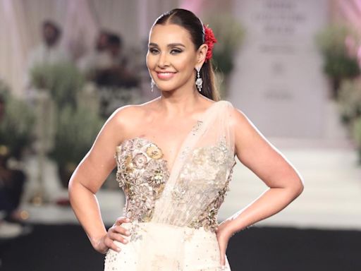 India Couture Week 2024: Lisa Ray opens Rahul Mishra’s show on ’Afreen Afreen’ song