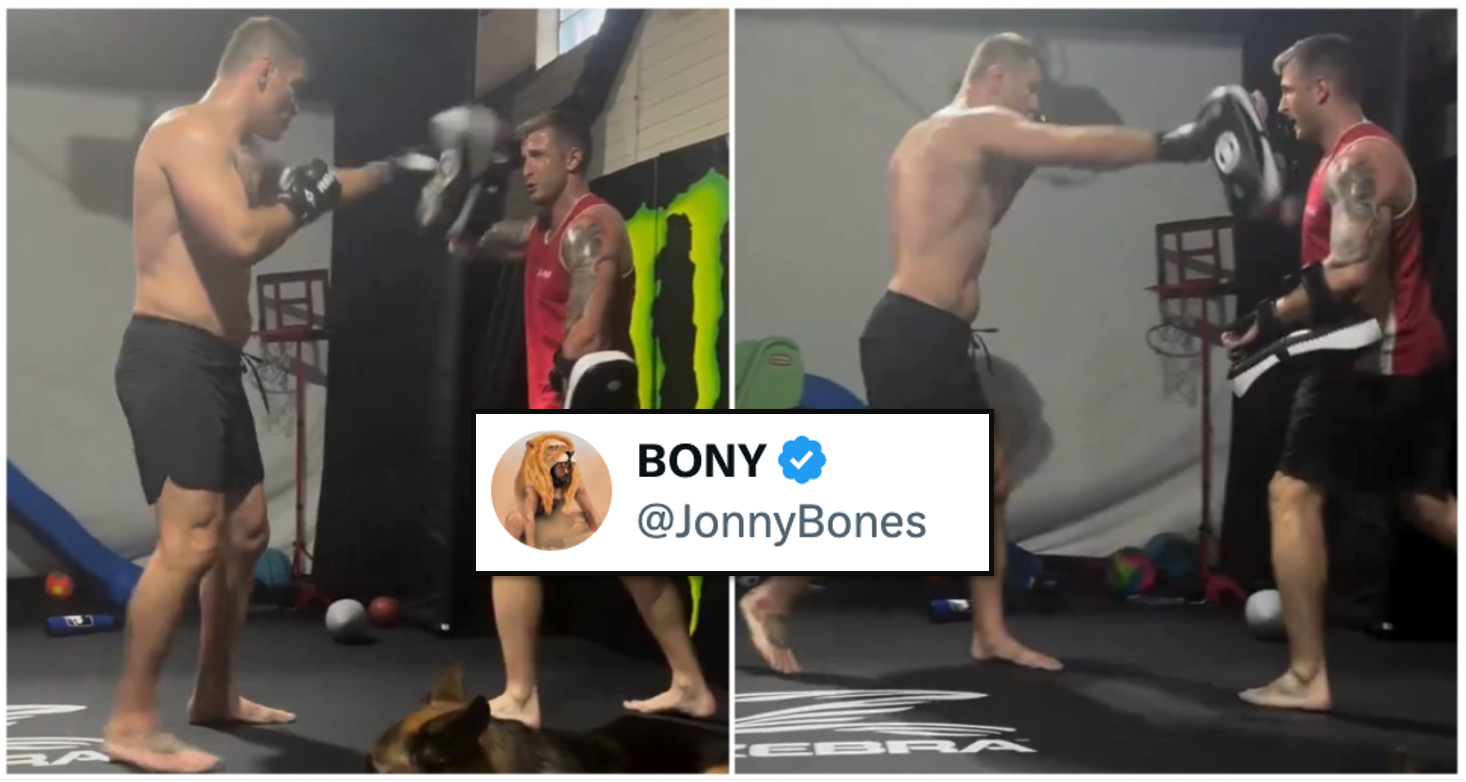 Jon Jones has reacted to Stipe Miocic's latest training footage ahead of proposed fight