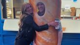 Olly Murs dresses up as a sausage roll to throw surprise Greggs-themed baby shower for wife Amelia