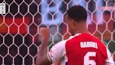 Gabriel appears to tell Onana to shut up for penalty shootout gesture