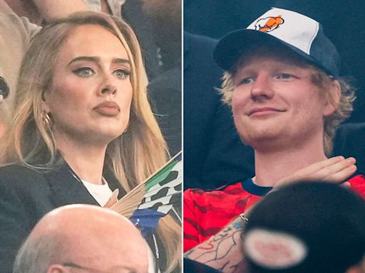 Adele and Ed Sheeran Spotted in the Stands at UEFA Championships in Germany