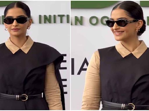 Sonam Kapoor's latest beige and black fit proves formal doesn't have to be boring