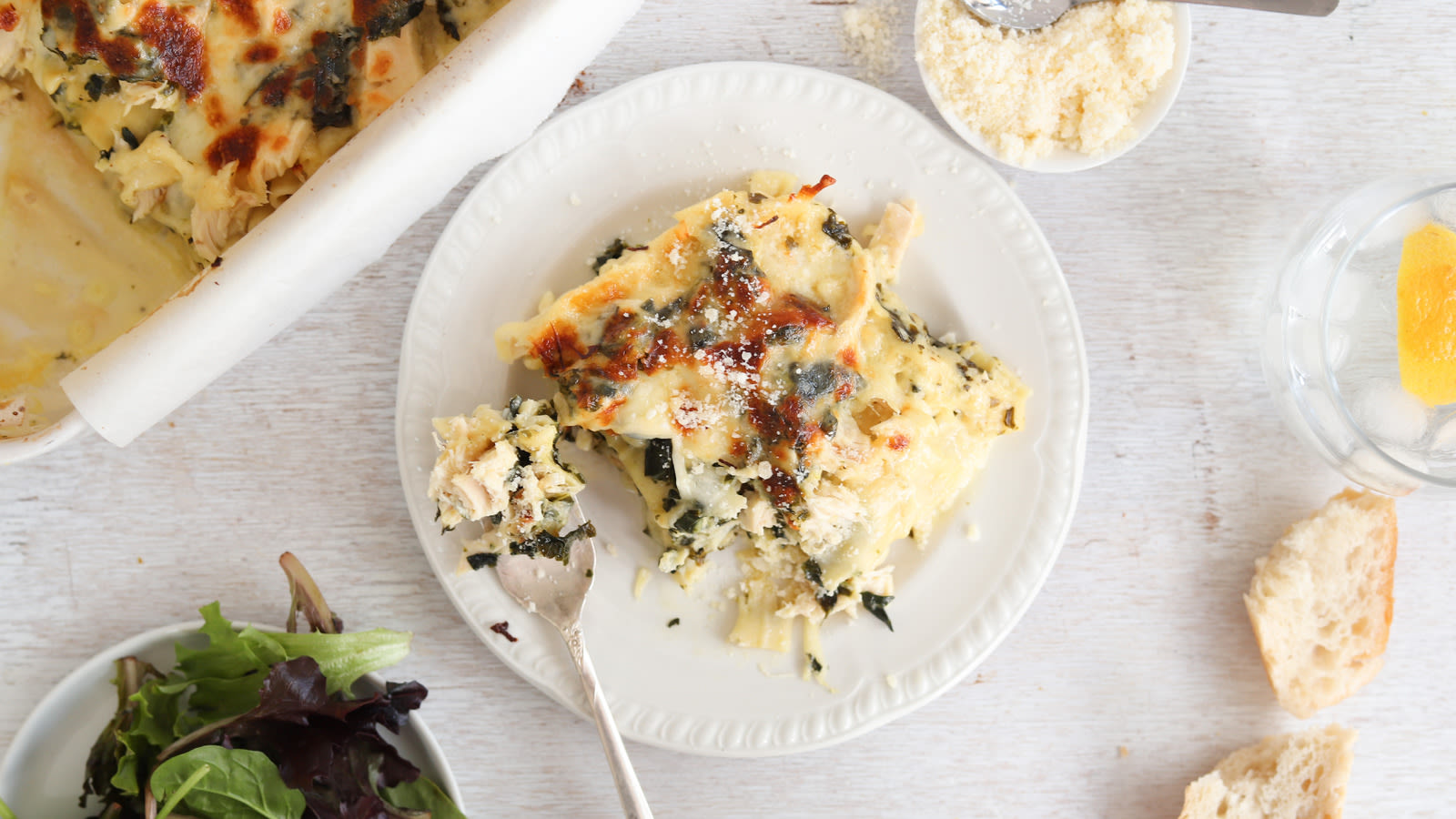 Shortcut Chicken And Spinach Lasagna Recipe