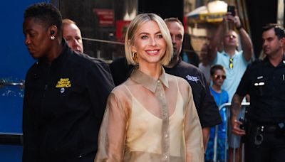 Julianne Hough models a sheer outfit outside GMA