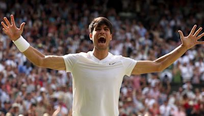 Alcaraz crushes Djokovic to retain Wimbledon title