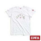 EDWIN 紅標 金屬字LOGO短袖T恤-女-米白色