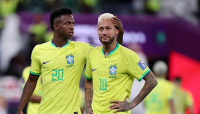 Watch: Neymar’s bemused reaction to Real Madrid star Vinícius Jr’s Brazil substitution