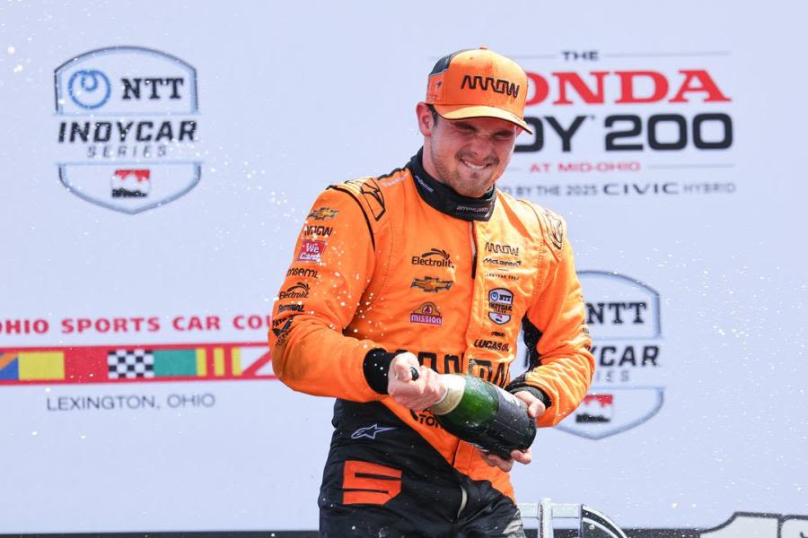 O’Ward wins Indy 200 at Mid-Ohio in debut of hybrid engine