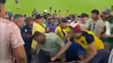 Horror moment fan sent to floor as fight breaks out during Copa America clash