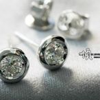 順順飾品--鑽石耳環--14K金包鑲天然鑽石耳環┃主鑽0.25ct+0.25ct克拉.F.VVS1.H&A