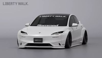 Liberty Walk推出Model 3寬體套件 電動車改裝越來越多元