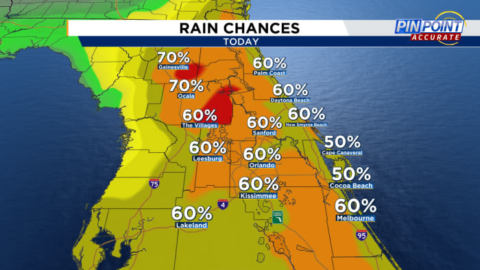 Scattered storms are expected across areas that need rain the most in Central Florida