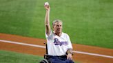 Texas Governor Greg Abbott makes an appearance at World Series game 2 at Globe Life Field