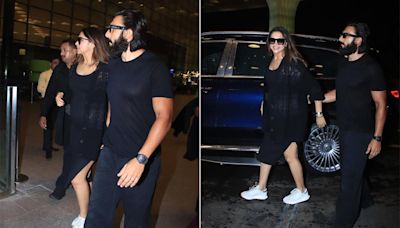 Ranveer Singh And Deepika Padukone Look Fabulous In Matching Black Ensembles With Sneakers