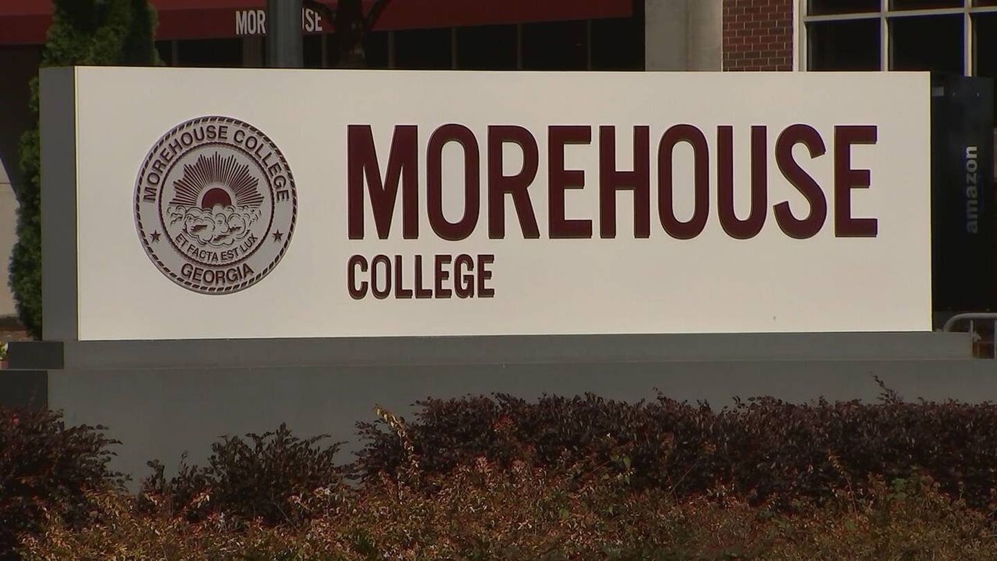 Students protesting at Morehouse College ahead of Biden commencement speech