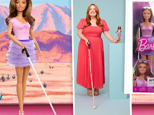 Barbie unveils first blind doll featuring 'authentic' cane and tactile clothing