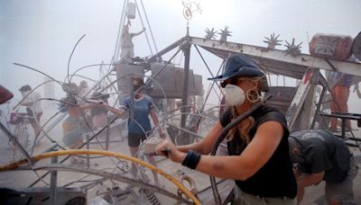 Burning Man dust storm as guests 'can't see our hands in front of our faces'