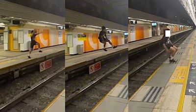 火炭站男子玩 Parkour 跳過月台 港鐵已報警 事主：俾人拉係預料之內，但憑良心自問冇做錯任何嘢 - FanPiece