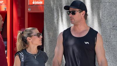 Chris Hemsworth shows off his biceps after hitting the gym with wife