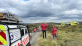 Air ambulance lands at scene of serious incident involving off-road biker