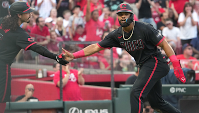 Rece Hinds continues power surge; Reds' rookie swats two homers against Marlins on Saturday
