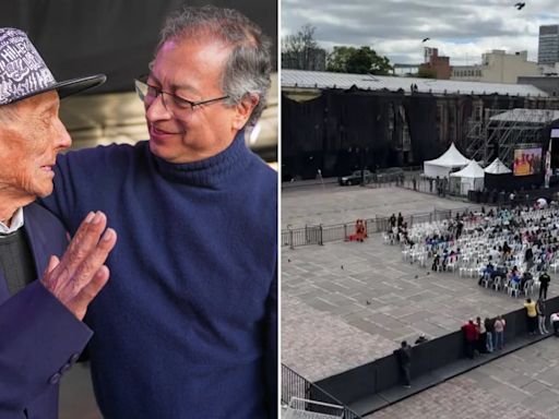 Video: Gustavo Petro no logró llenar la plaza de Bolívar durante la sanción presidencial de la reforma pensional