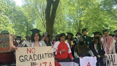 Dozens of Yale University students walk out during commencement ceremony