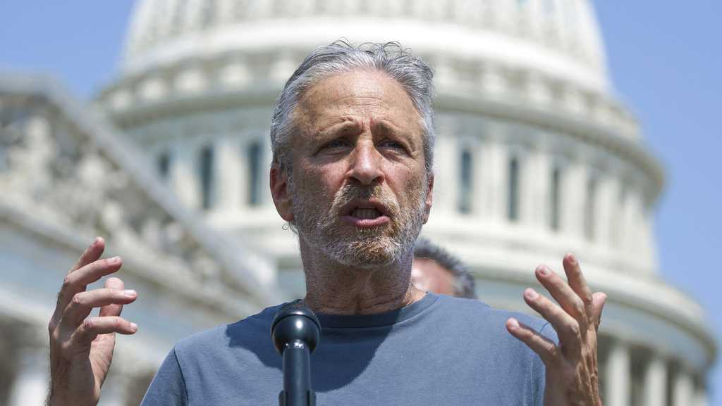 Jon Stewart pushes VA to help veterans sickened after post-9/11 exposure to uranium