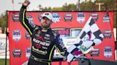 Doug Coby gallops to victory in the Inaugural Granite State Derby at Lee USA Speedway