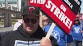 Actor Josh Gad joins striking writers outside Fox Studios in LA