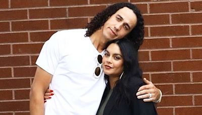 Pregnant Vanessa Hudgens Wears Tight Green Maxi Dress, Cuddles Up to Husband Cole Tucker on Date Night