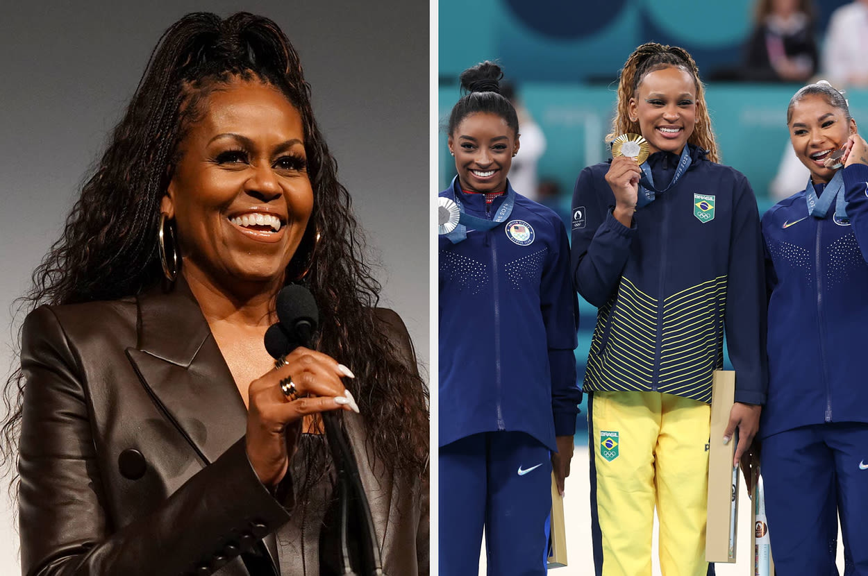 Michelle Obama Weighs In On Simone Biles And Jordan Chiles Bowing To Rebeca Andrade A Day After An NFL Star Trashed...