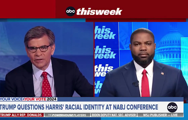 George Stephanopoulos repeatedly presses Rep. Byron Donalds on VP Harris' racial identity in heated exchange