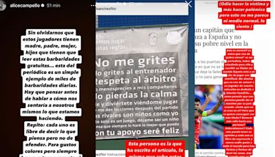 Alice Campello estalla contra las críticas Álvaro Morata el día antes de las semifinales: "Esto no es ni medio normal"