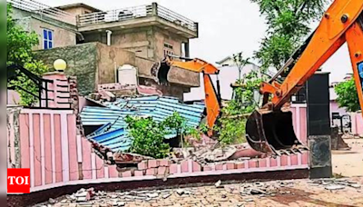 Rajasthan paper leak: Illegal structures of kingpin’s house demolished | Jaipur News - Times of India