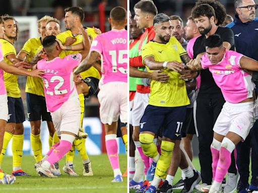 Southampton's pre-season clash vs Lazio descends into chaos with enormous brawl