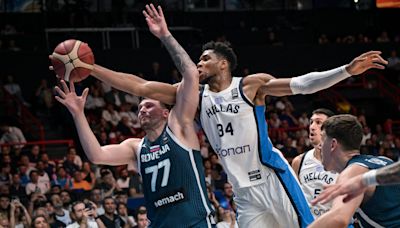 Giannis Antetokounmpo leads Greece over Slovenia, one game away from Olympics