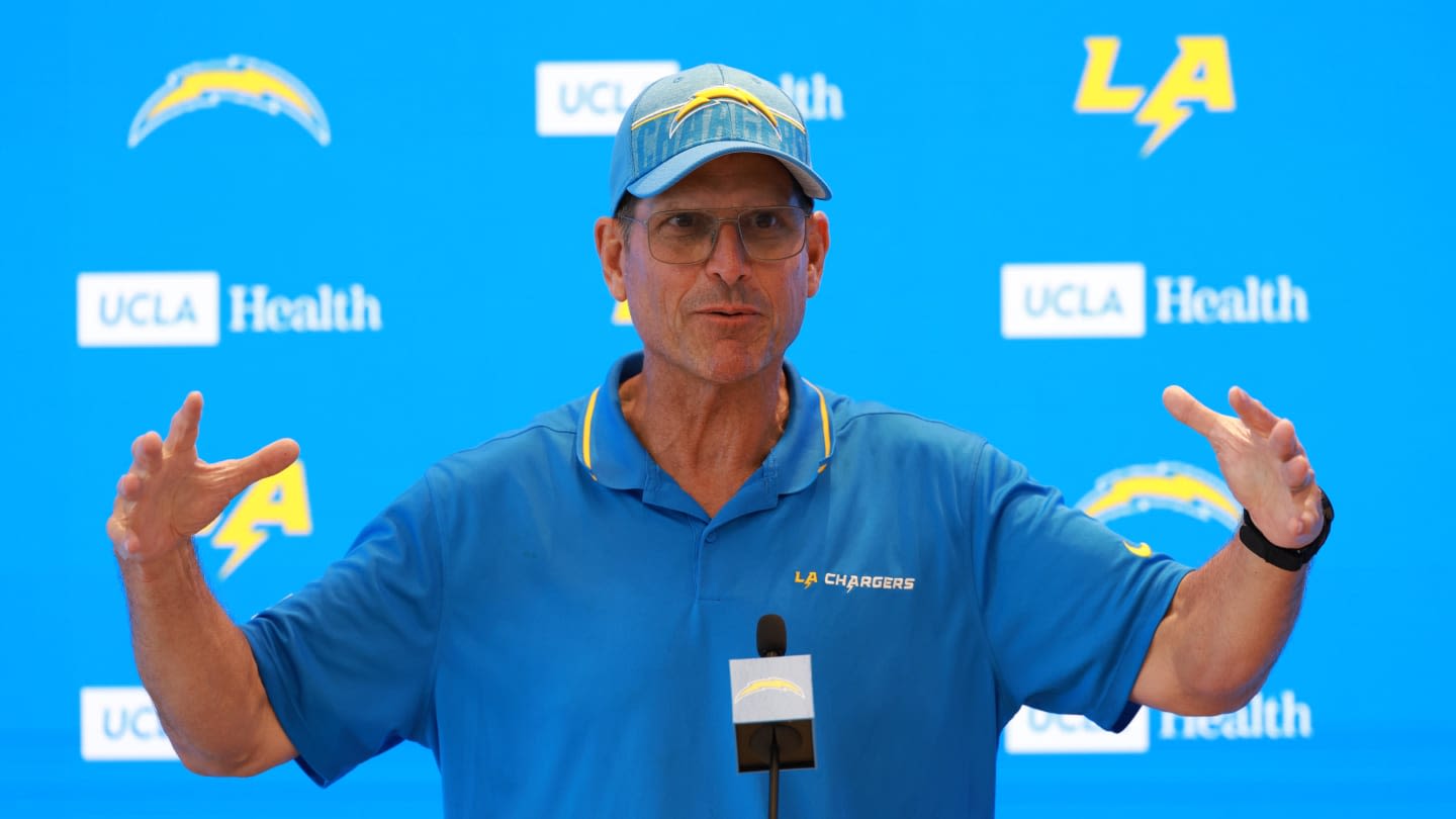 Jim Harbaugh's unique personality on full display as Chargers begin training camp