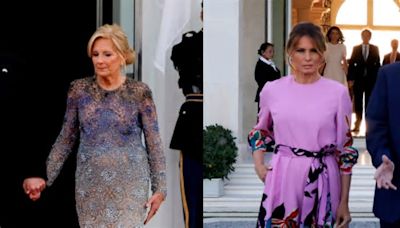È battaglia politica a colpi di outfit. Il simbolismo dietro gli abiti di Jill Biden e Melania Trump