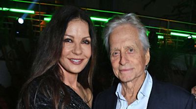 Catherine Zeta-Jones strips down to wish hubby Michael Douglas a happy birthday: 'Running out of gift ideas'