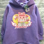 正版授權 POLI 波力 安寶 台灣製造 紫色 長版 刷毛 帽T 連帽上衣