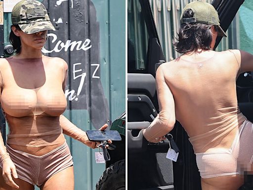 Kanye's Wife Bianca Censori Wears Completely See-Through Top, No Bra