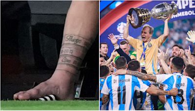 El tatuaje más INSÓLITO: un fanático se hizo el tobillo de Lionel MESSI y al utilero MARITO con la Copa América