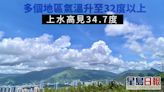 熱焫焫｜多個地區氣溫升至32度以上 上水高見34.7度