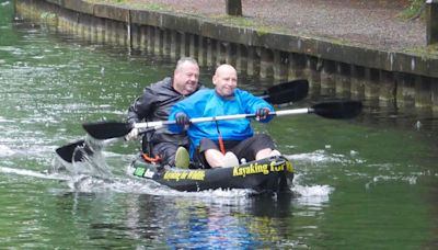 Men kayaking entire Basingstoke Canal to help save British animals taking on challenge despite heart attack