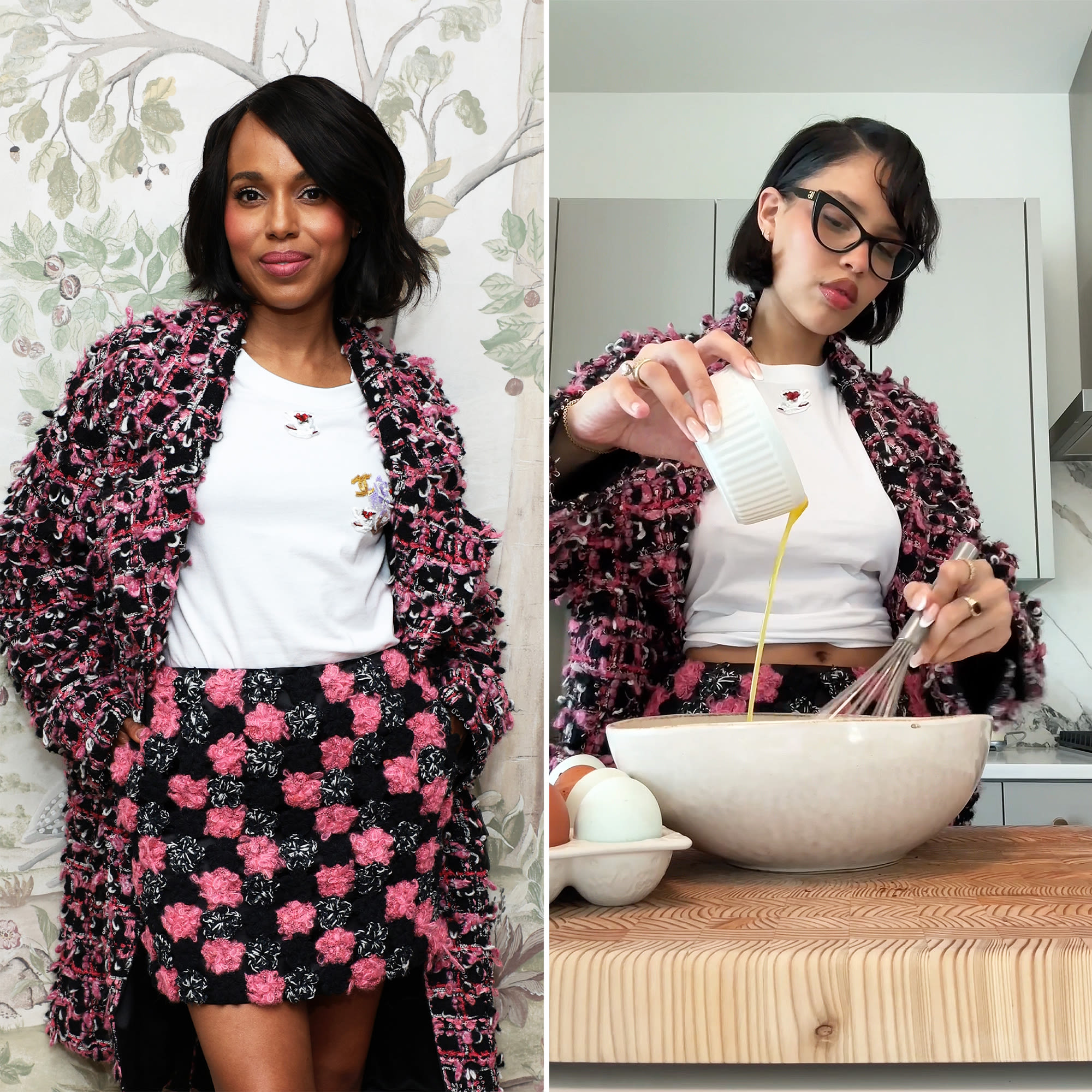 Kerry Washington Rocks the Same Chanel Outfit Nara Smith Wore to Make Crepes From Scratch