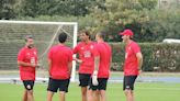 Vicente Moreno y Rubi en el casting de Osasuna