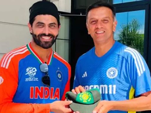 'Special cap from special person': Ravindra Jadeja receives ICC Test Team of the Year cap from Rahul Dravid | Cricket News - Times of India